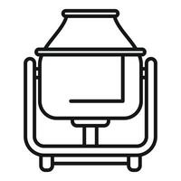 Icon of a concrete mixer working on a construction site vector
