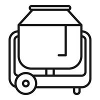 Portable concrete mixer machine for building constructions vector