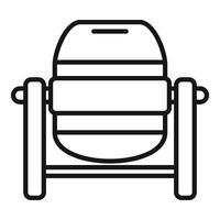 Concrete mixer machine using electric motor for construction vector