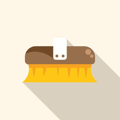 Cleaning brush with long shadow for scrubbing and sweeping