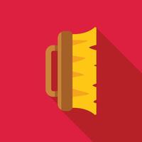 Cleaning brush scrubbing with long shadow on red background vector