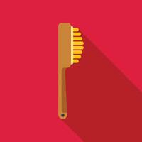 Cleaning brush with long shadow on red background vector