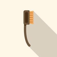 Cleaning brush with long shadow on white background vector