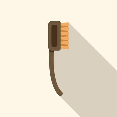Cleaning brush with long shadow on white background