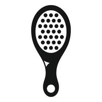 Black paddle tennis racket icon showing sports and recreation vector