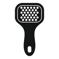 Black handle kitchen grater with square slicing surface icon vector