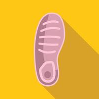 Pink shoe sole leaving footprint with deep tread on yellow background vector