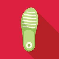 Green orthopedic insole providing arch support for comfortable walking vector