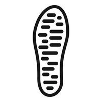 Black shoe sole with deep tread pattern leaving footprint vector