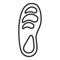 Orthopedic insole showing arch support zones line icon vector