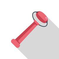 Pink jade roller massager for face care routine vector