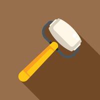 Road roller constructing new infrastructure flat design icon vector
