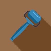 Blue lint roller removing dust, hair and lint from clothes vector