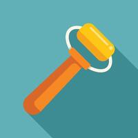 Painting roller with wooden handle for applying paint on walls and ceilings vector