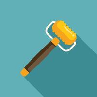 Clothes brush with wooden handle for removing dust and lint vector