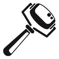 Futuristic hammer with digital display showing working mode vector