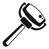 Metal detector searching for treasures icon, simple style vector