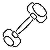 Simple hand drawn icon of a dumbbell for working out vector
