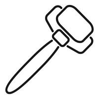 Judge gavel giving verdict with wooden handle line icon vector