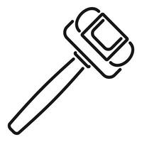 Reflex hammer striking testing neurology exam icon vector