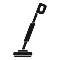 Hand push rotary lawn mower being used for cutting grass icon vector
