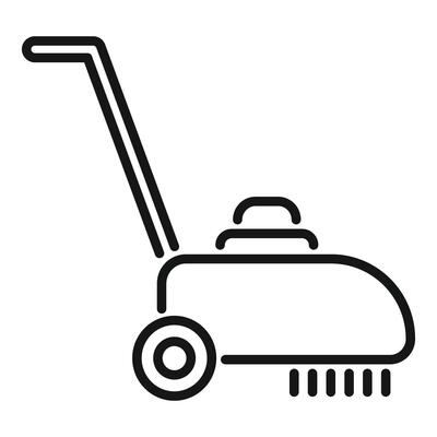 Lawn mower cutting grass icon representing gardening tool