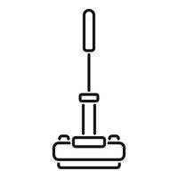 Mop cleaning tool with long handle for washing floor line icon vector