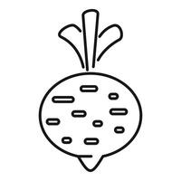 Simple beetroot icon showing growing vegetable with leaves vector