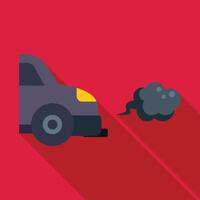 Car emitting exhaust fumes while parked with engine running vector
