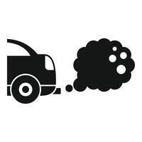 Car emitting smoke pollution environmental issue icon vector