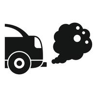 Car emitting smoke pollution from exhaust pipe icon vector