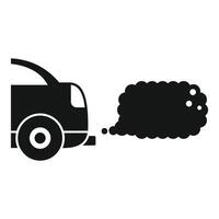 Car producing black smoke pollution from exhaust pipe icon vector