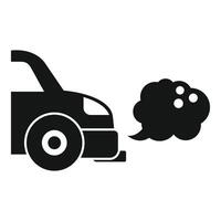 Car emitting smoke pollution from exhaust pipe icon vector