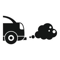 Car emitting smoke pollution icon showing environmental damage vector