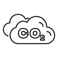 Carbon dioxide emission with co2 formula inside cloud icon vector