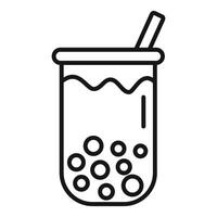 Bubble tea cup with tapioca pearls and straw is waiting to be enjoyed on white background vector