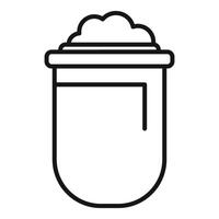 Chemical flask bubbling over with liquid substance experiment icon vector