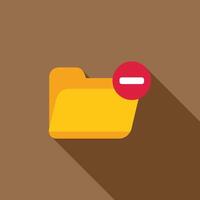 Yellow folder is closing with a minus symbol appearing vector