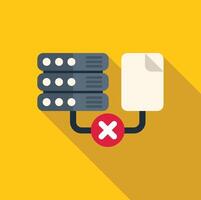 Database server refusing file transfer with red cross symbol vector