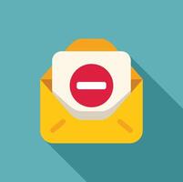 Open mail envelope containing stop sign showing unsubscribed newsletter vector