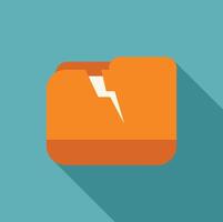 Folder icon is experiencing a failure with a crack appearing vector