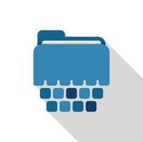 Blue folder transforming into digital data blocks vector