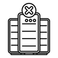 Data center server down showing system crash with error alert vector