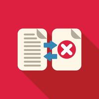 Document transferring data with error message on red background vector