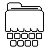 File folder connected to computer keyboard showing data storage concept vector