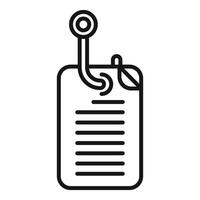 Phishing email stealing data using hook icon vector
