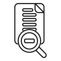 Magnifying glass analyzing document for errors and mistakes vector