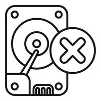 Hard drive is showing error message, data loss concept vector