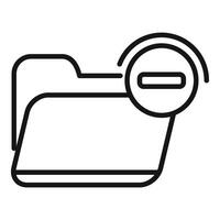 Computer folder receiving delete sign icon outline style vector