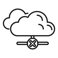 Cloud computing icon showing disconnected server storage vector